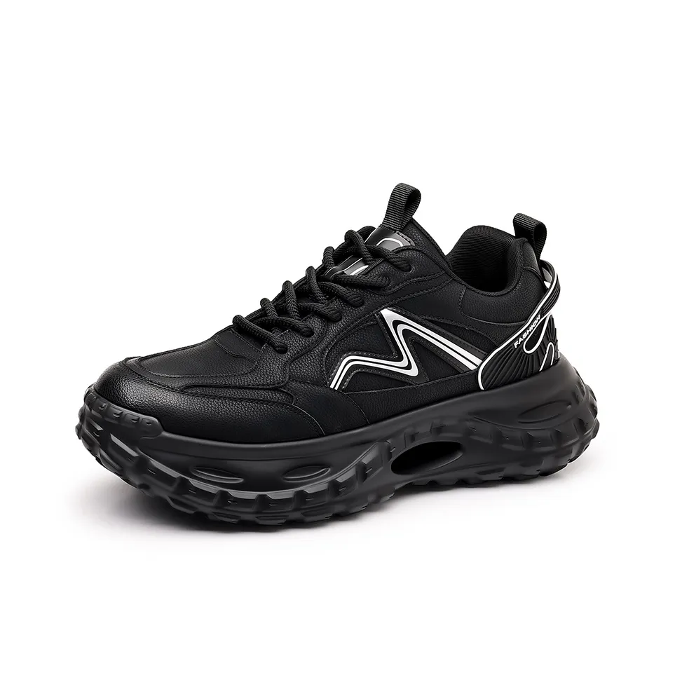 Kangaroo Head Wear Resistant Low Top Chunky Sneakers Unisex Black