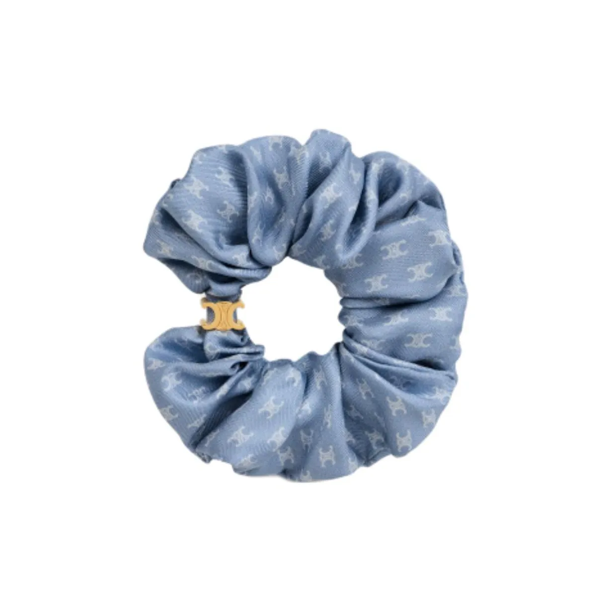 CELINE Scrunchy Mini Triomphe In Silk And Brass With Gold Finish