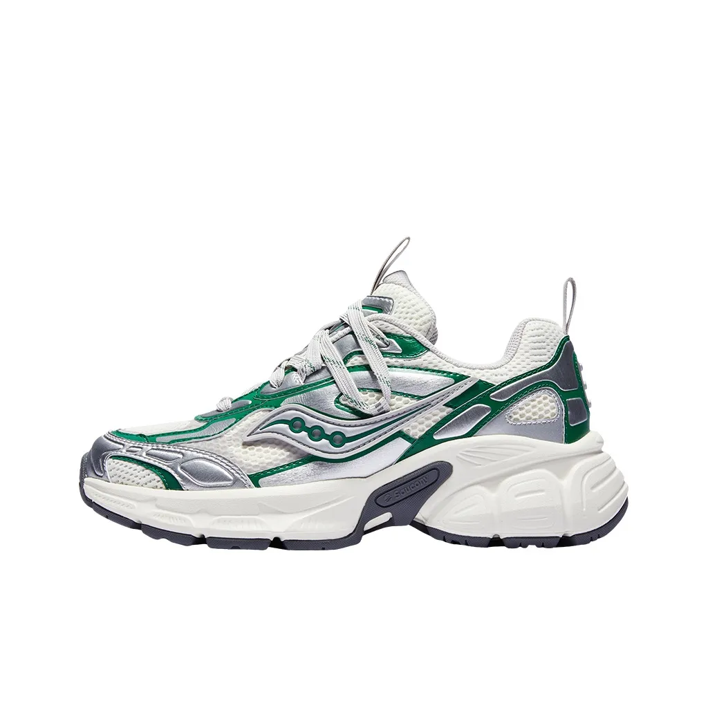 Saucony 2K CAVALRY Slip Resistant, Breathable, And Supportive Low Top Casual polished shoes Unisex Silver Green