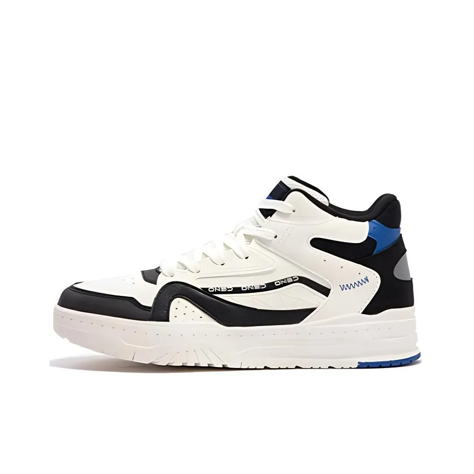 361° Slip Резистентный к истиранию Высокий топ Скейтборд Кроссовки Мужские Белый Черный