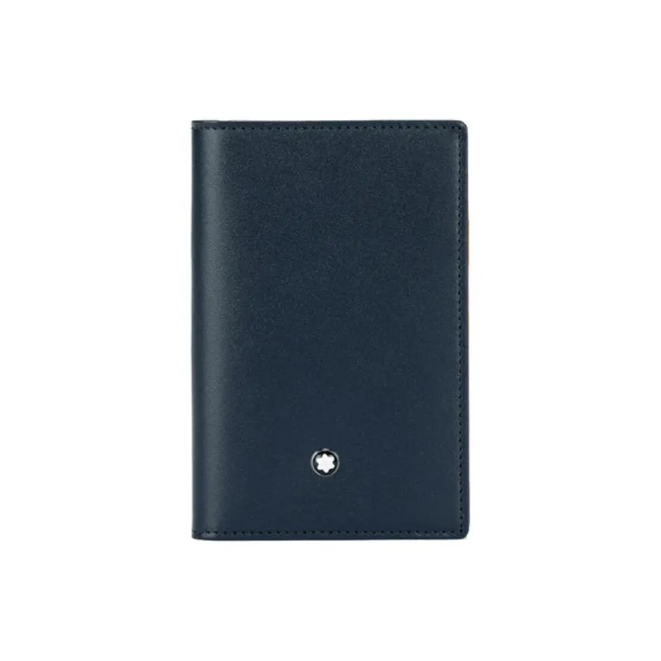 MONTBLANC Meisterstuck Кожаный держатель для визиток Мужской Индиго Коричневый