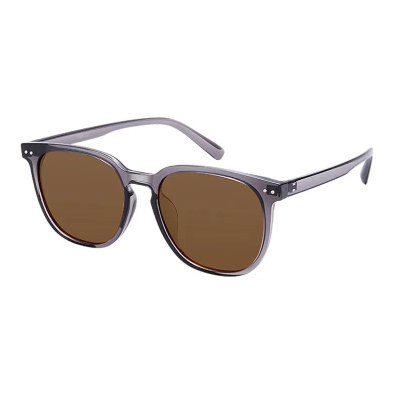 LOHO TR90 Овал Non PRESSURE Путешествие Фотография УФ-защита Солнцезащитные очки Унисекс Черный чай Коричневый