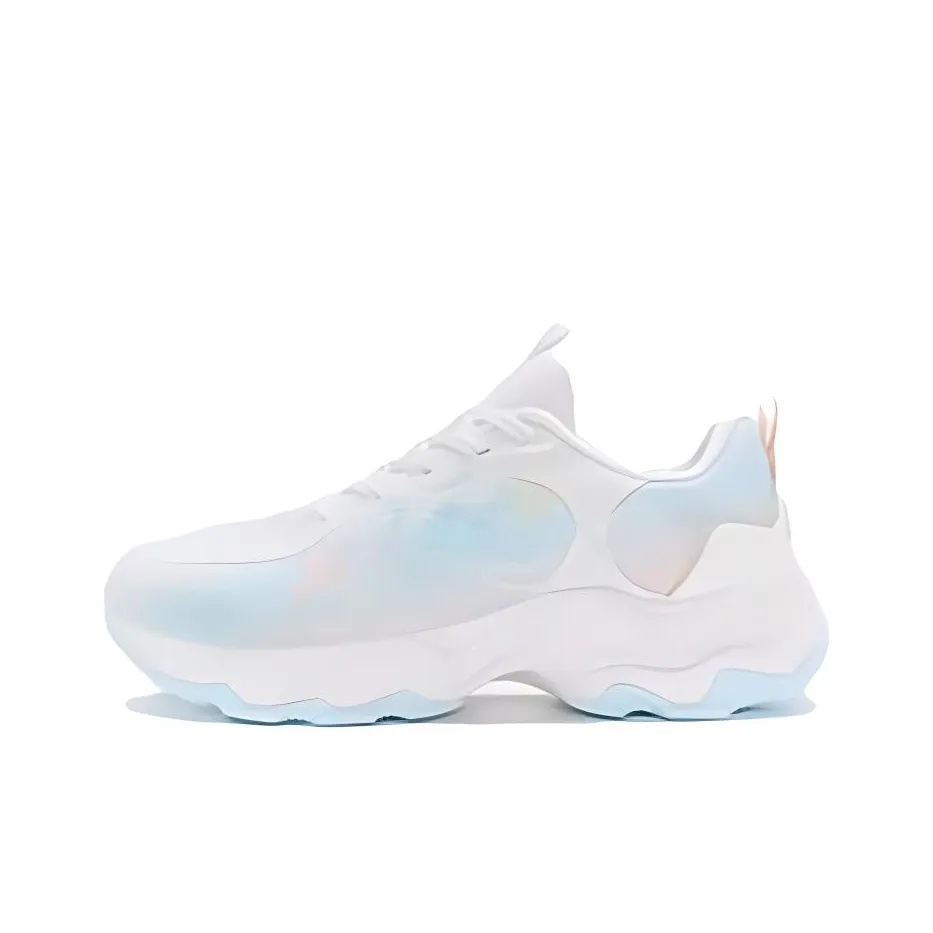 XTEP Man Dance Cushioning Wear Resistant Low Top Running Shoes Women's White Blue Pink