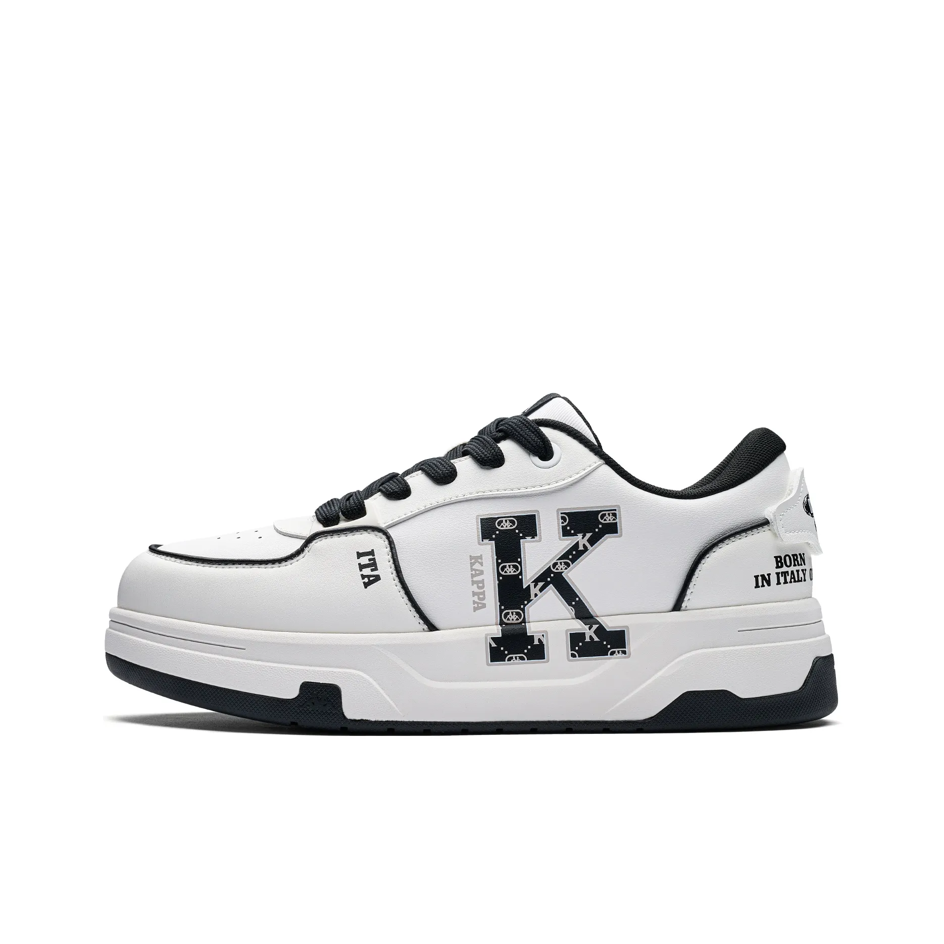 KAPPA Спина к Спине Устойчивая к Износу Низкий Топ Скейтборд Кроссовки Унисекс Белый Черный