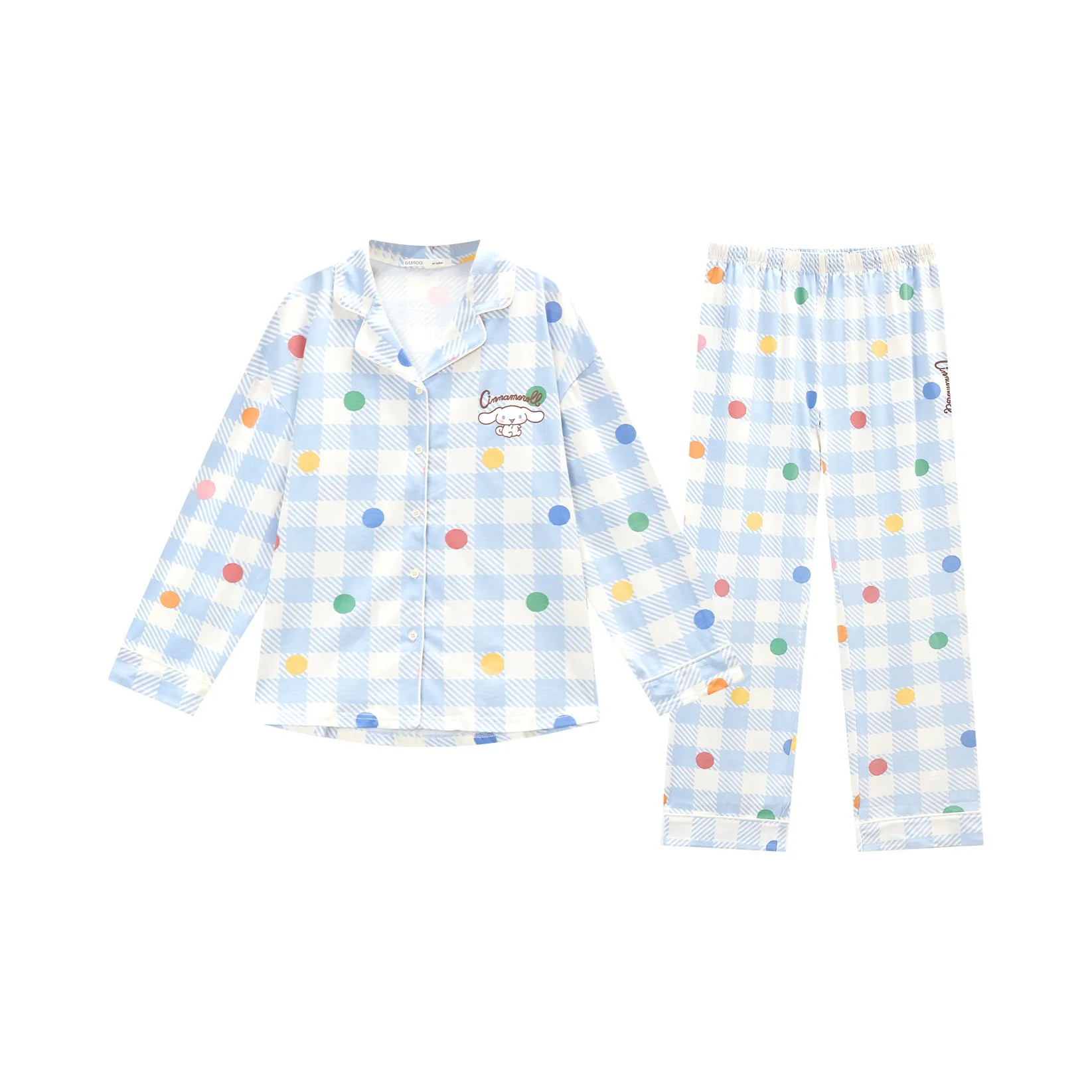 GUKOO x Sanrio Yugui Dog Pajama Set Women's Night Blue