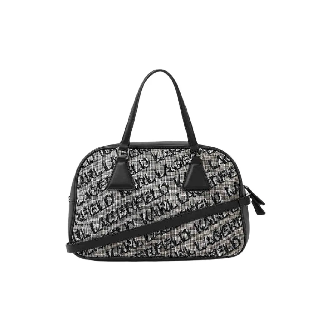 KARL LAGERFELD Хлопок Через плечо Сумка Средняя Женская Черная Серый