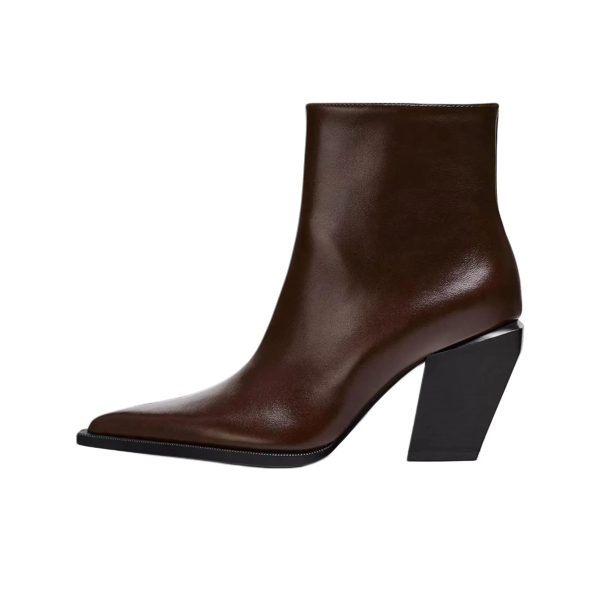 ZARA New Year Ankle Boots 9cm Women's Bright Red