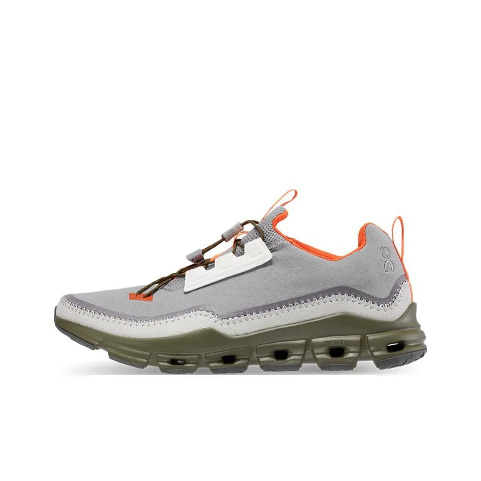 On Cloudaway Амортизация Устойчивость к истиранию Дышащий Низкий Топ Повседневная обувь Мужская Сплав Серый Плющево-зеленый