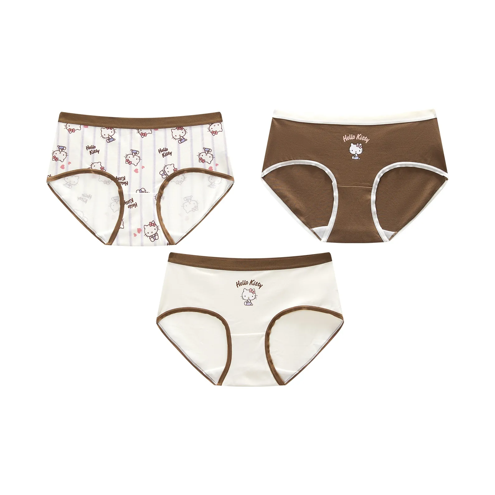 GUKOO Sanrio series Экрю+Светлый кофейный+Какао-коричневый Женские трусики-бикини