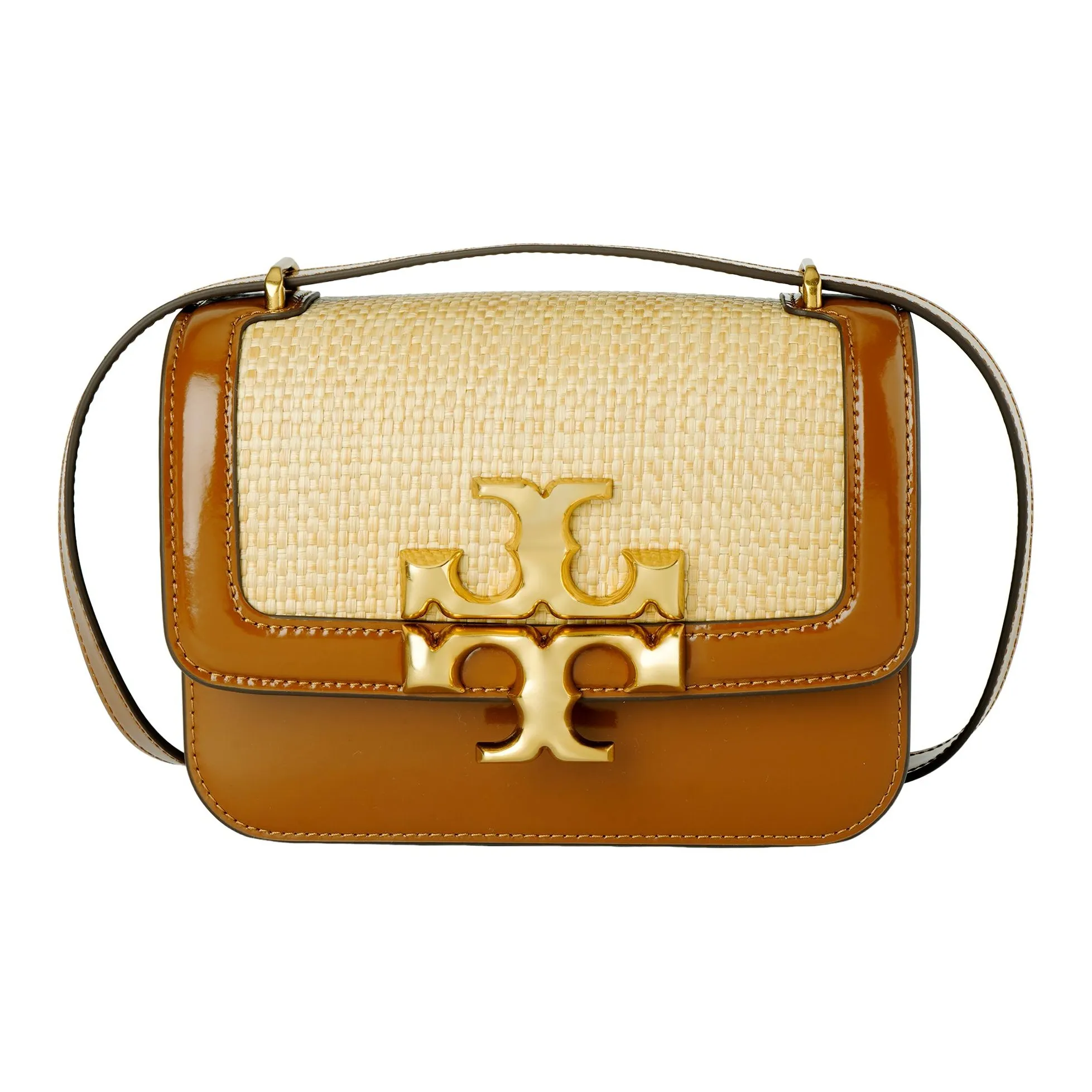 TORY BURCH Eleanor Suede Small Square Bag Shoulder Bag Crossbody Bag Small Size Women's Brown