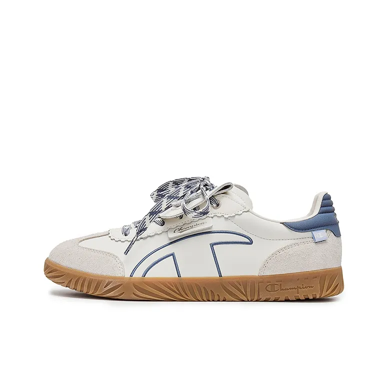Champion T Trainers Немецкие армейские кроссовки Champ T Trainer Low Топ Кроссовки для скейтбординга Мужской Молочный белый Винтаж Индиго