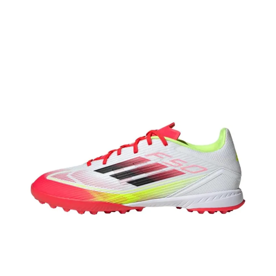 Adidas F50 League TF Шипы Искусственный Шипы Противоскользящие Устойчивые к Износу Футбольные бутсы Мужские Белый Красный