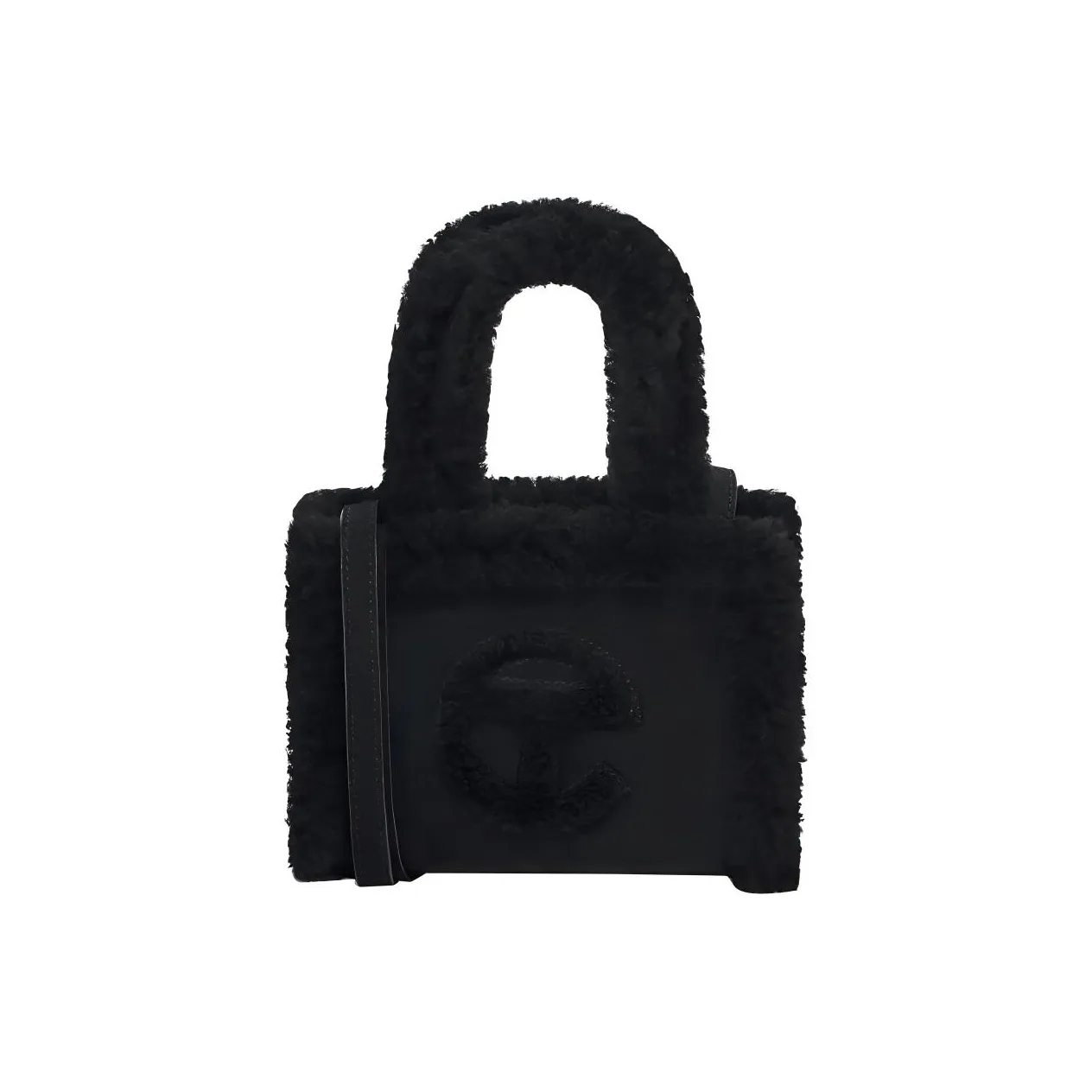 UGG Telfar Collaboration Suede Handbag Shoulder Bag Crossbody Bag Small Size Women
s Black