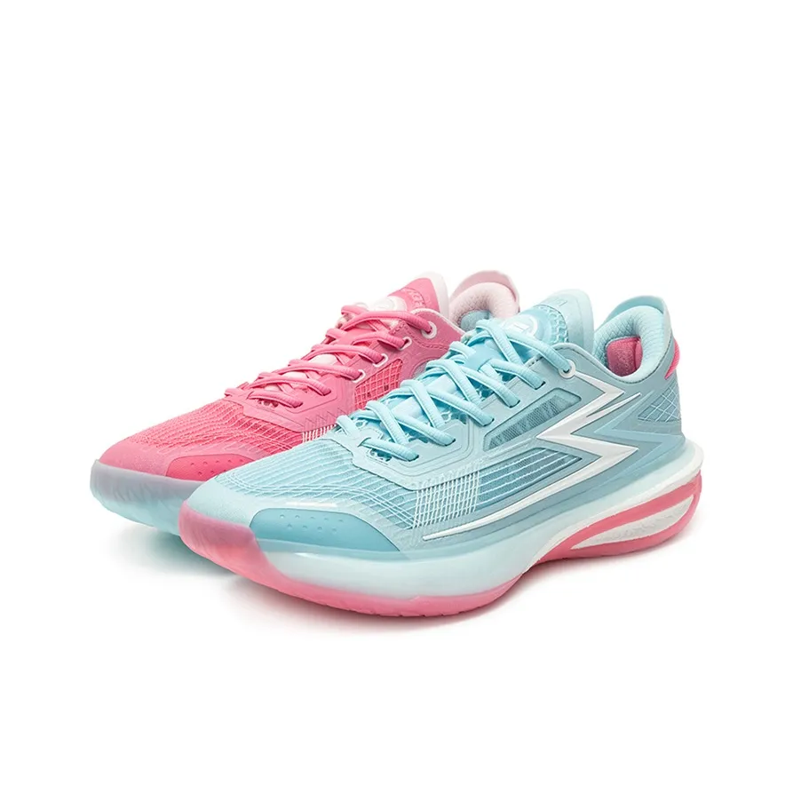 361° Cushioning Anti Slip And Wear Resistant Low Top Basketball Shoes Men's Blue Pink Mismatched
