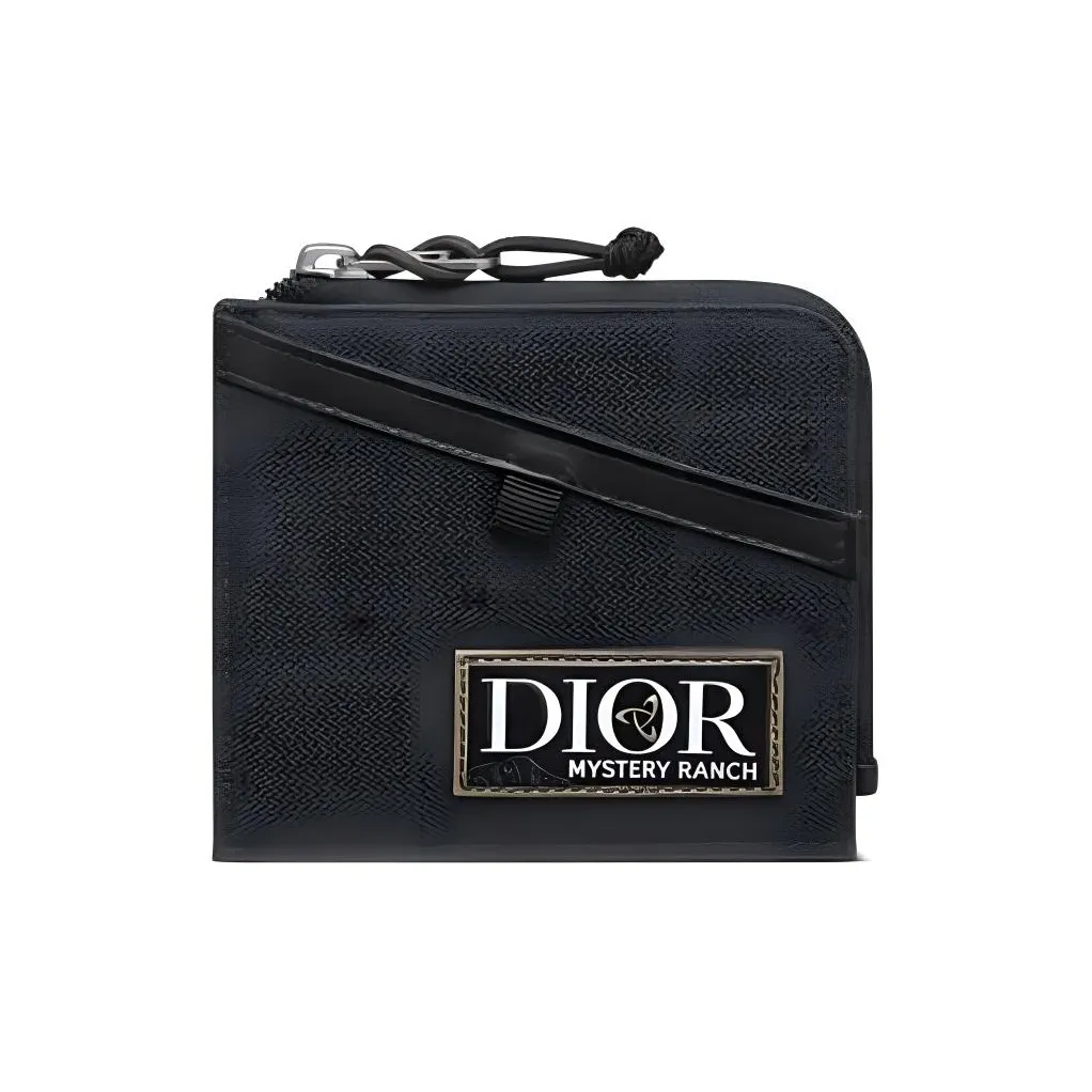 DIOR Mystery Rsnch Коллаборация Нейлон Монетница Держатель для карт Кошелек Мужской Черный