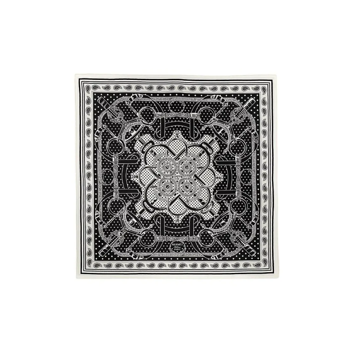 HERMES Шелковые шарфы из шелка Mulberry женские черные и белые