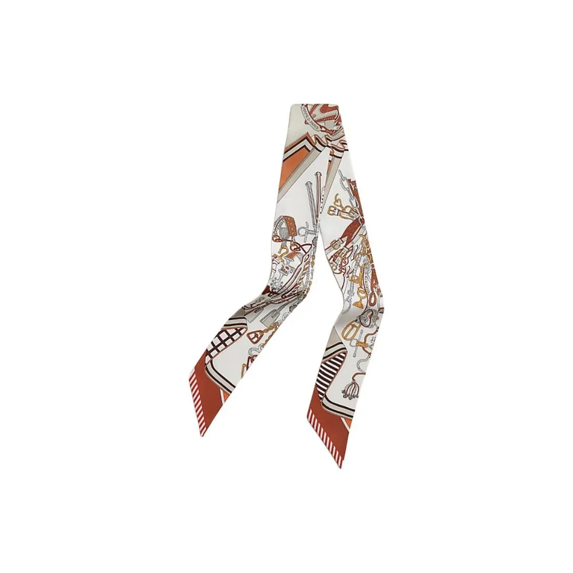 HERMES Шелк Лента Шарфы из шелка Mulberry Унисекс Красный