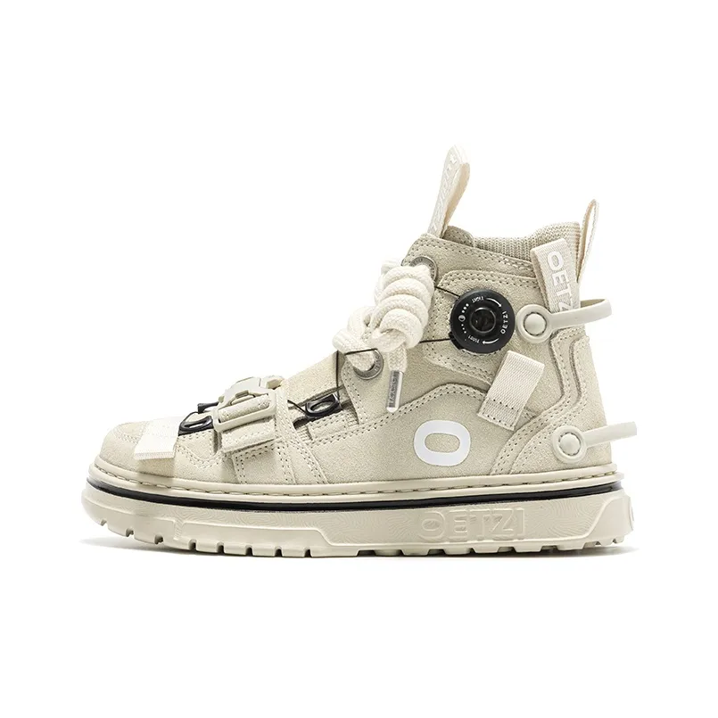 OETZI противоскользящий высокий топ кэжуал унисекс бежевый