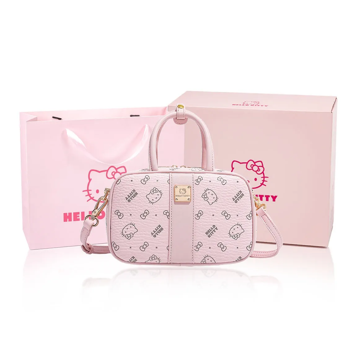 MESUCA Sanrio Hello Kitty Series PU Shoulder Bag, Handbag, Crossbody Bag Regular Women's Pink