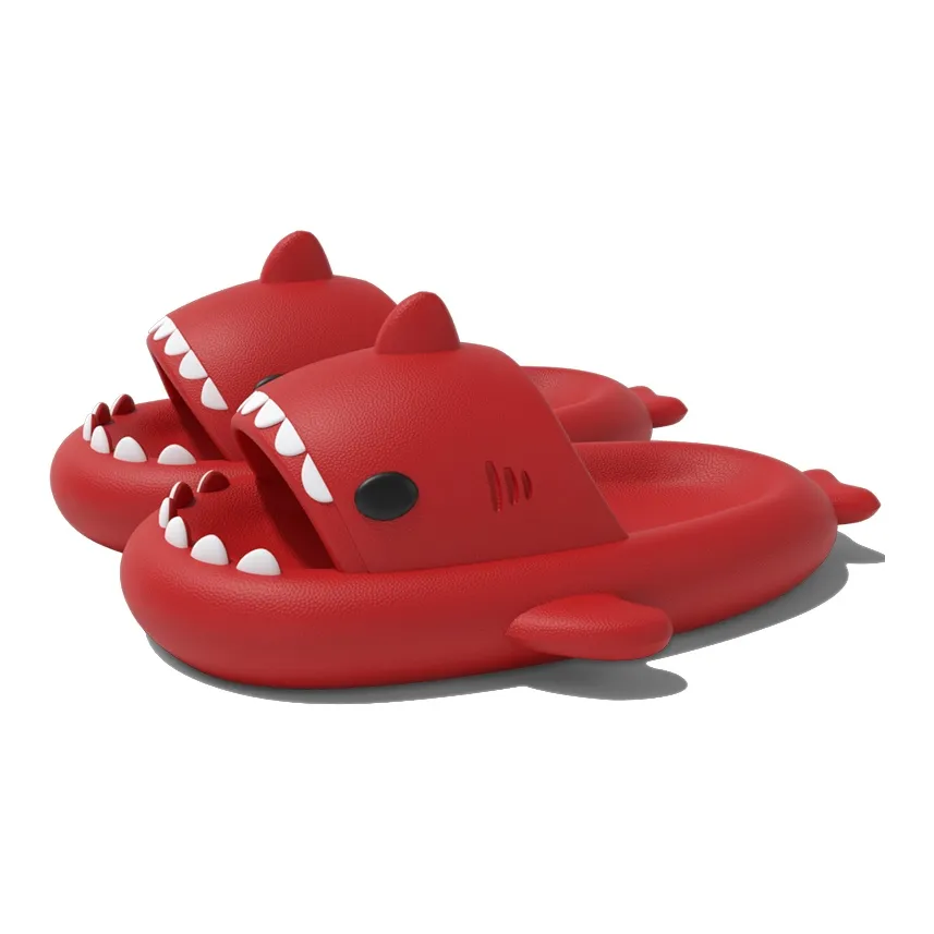 LATE TIME Shark Slippers For Women's, Summer, Wedding, Festive Red, Indoor Home Slip Resistant Couple Slippers, Unisex