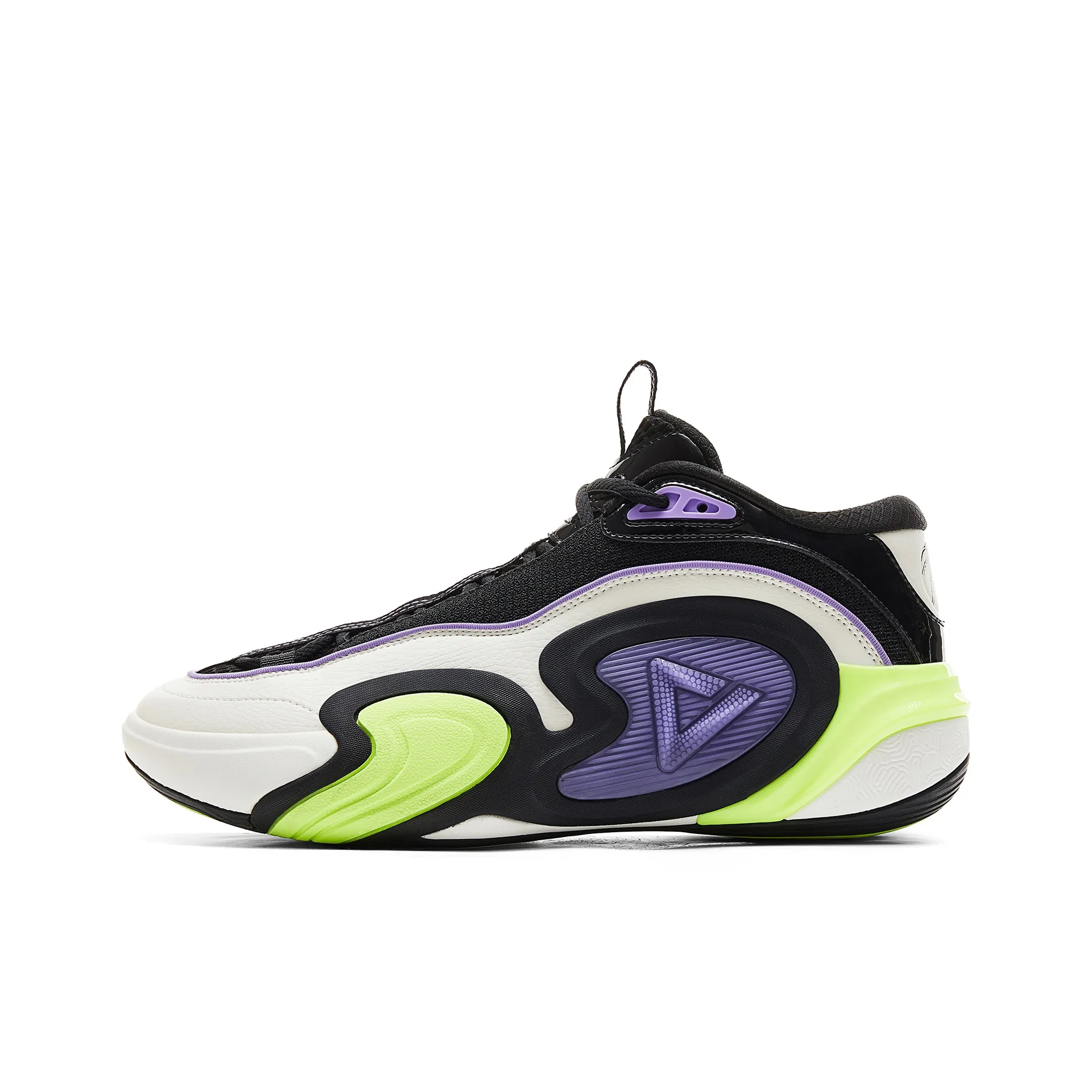 PEAK Basketball Shoes Men's Low Top Black White Purple
