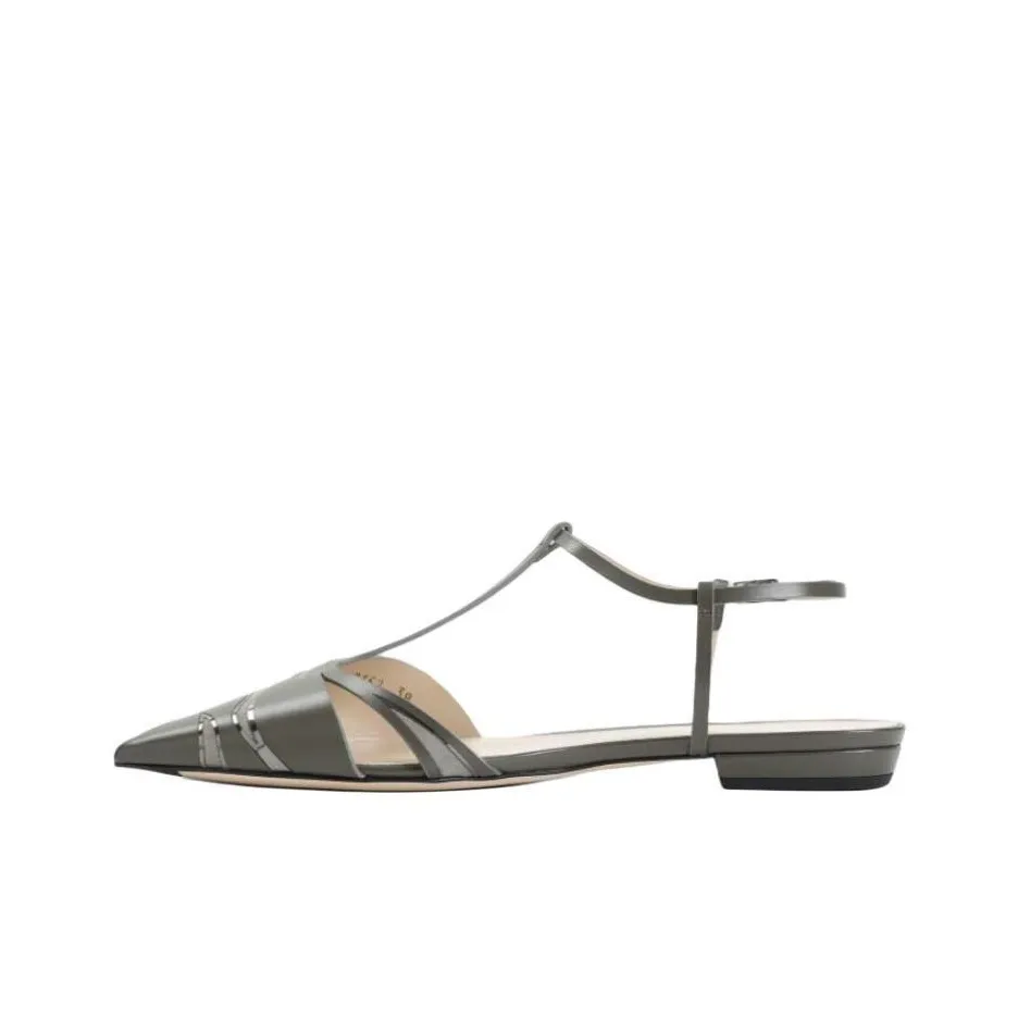 GIORGIO ARMANI Pointed Toe Buckle Detailed Flat Shoes