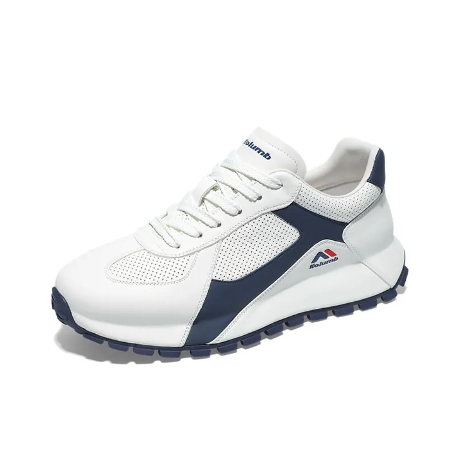 Kolumb Anti Slip And Wear Resistant Breathable Low Top Casual Shoes Men's White Blue