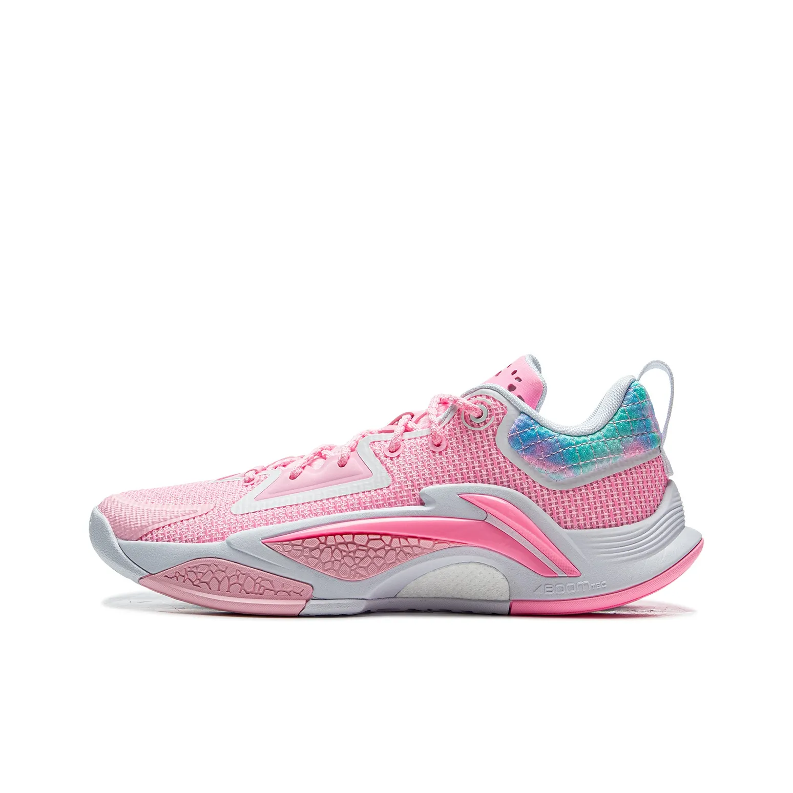LiNing BadFive Hunter 1 Slip Resistant Coverage Lightweight Rebound Low Top Outdoor Basketball Shoes Men
s Neon Pink