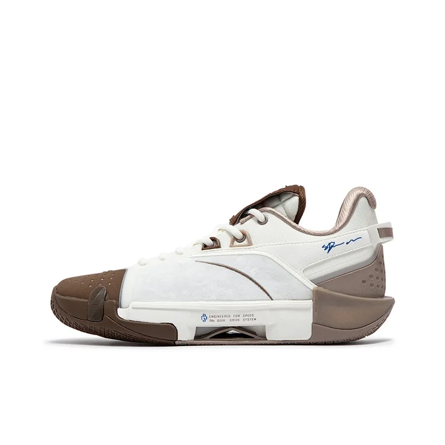 361° Противоскользящие Износостойкие Дышащие Низкие Баскетбольные Кроссовки Мужские Белый Умбра