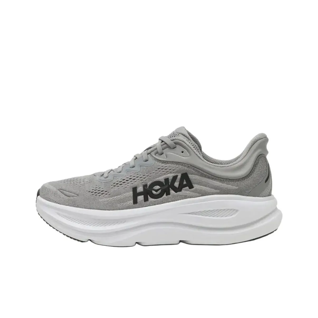 HOKA ONE ONE Bondi 9 Anti Slip Wear Resistant Low Top Casual Running Shoes Unisex Gray