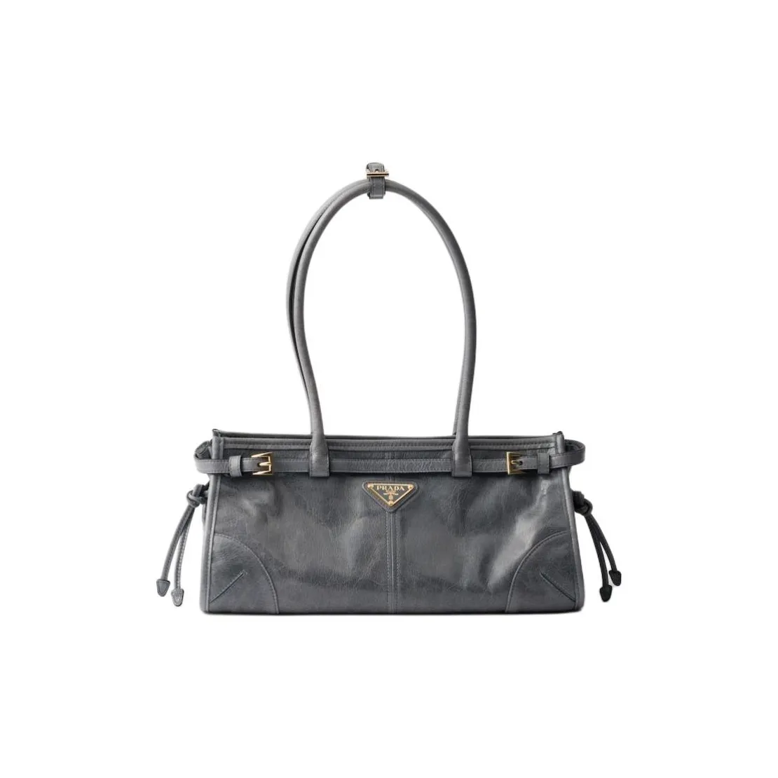 PRADA Calfskin Handbag, Shoulder Bag Medium Size Women's Air Force Blue
