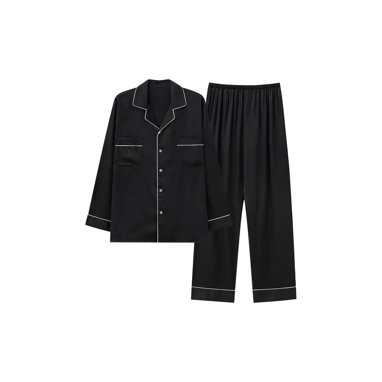 XIAFENYAN Пижамный комплект Унисекс Элегантный Черный