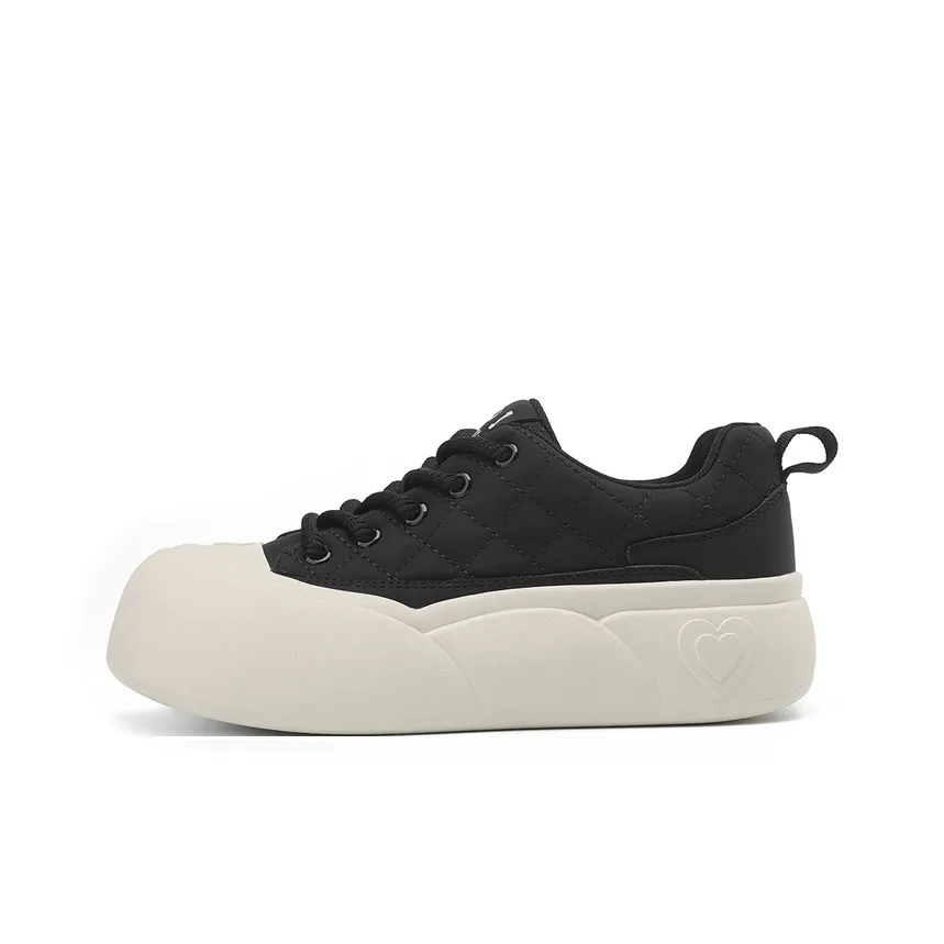 JOSINY Ugly Cute Big Head Puffy Shoes Low Top Student Casual Sports Skateboard Shoes Women's Black