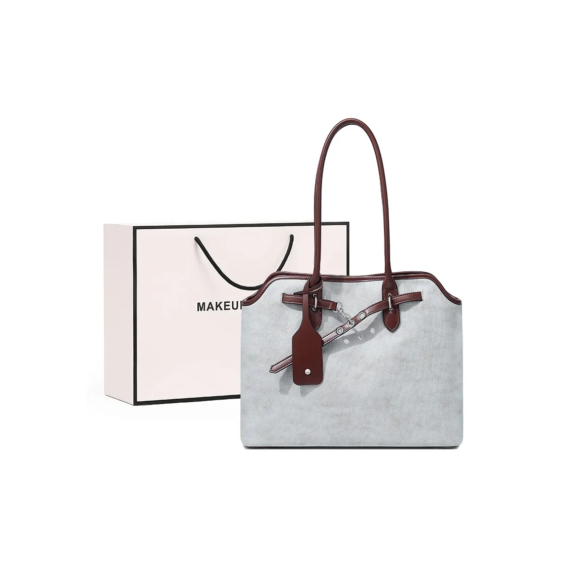 MAKEUP KITTEN ПУ (полиуретан) Work Date Сумка Тоут Сумка Сумка через плечо Стандартная Женская Светло-синий Хаки