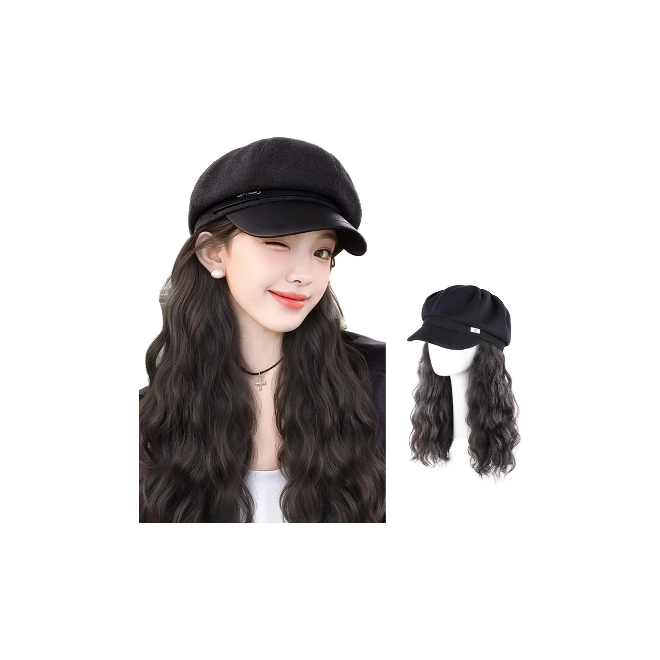 MUYAN Осенний Зимний Мода Берет с Завитыми Волнами Полная Голова COVER