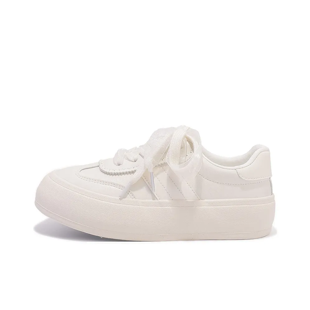 Miss Zhang Low Топ Скейтборд Кроссовки Женские Pearl White