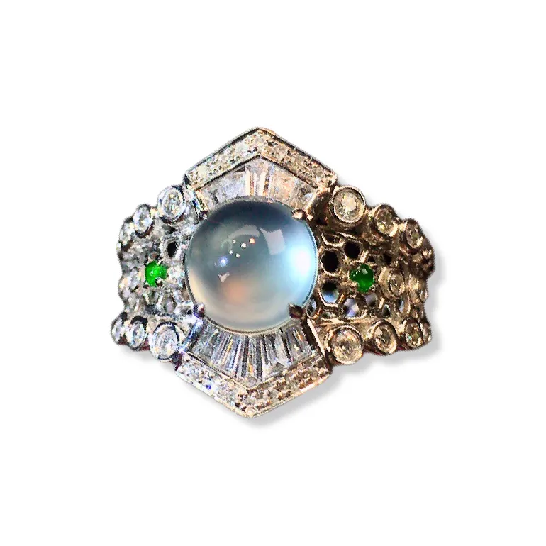 Xiangyan Glass Type Jade Jadeite Rings Women's