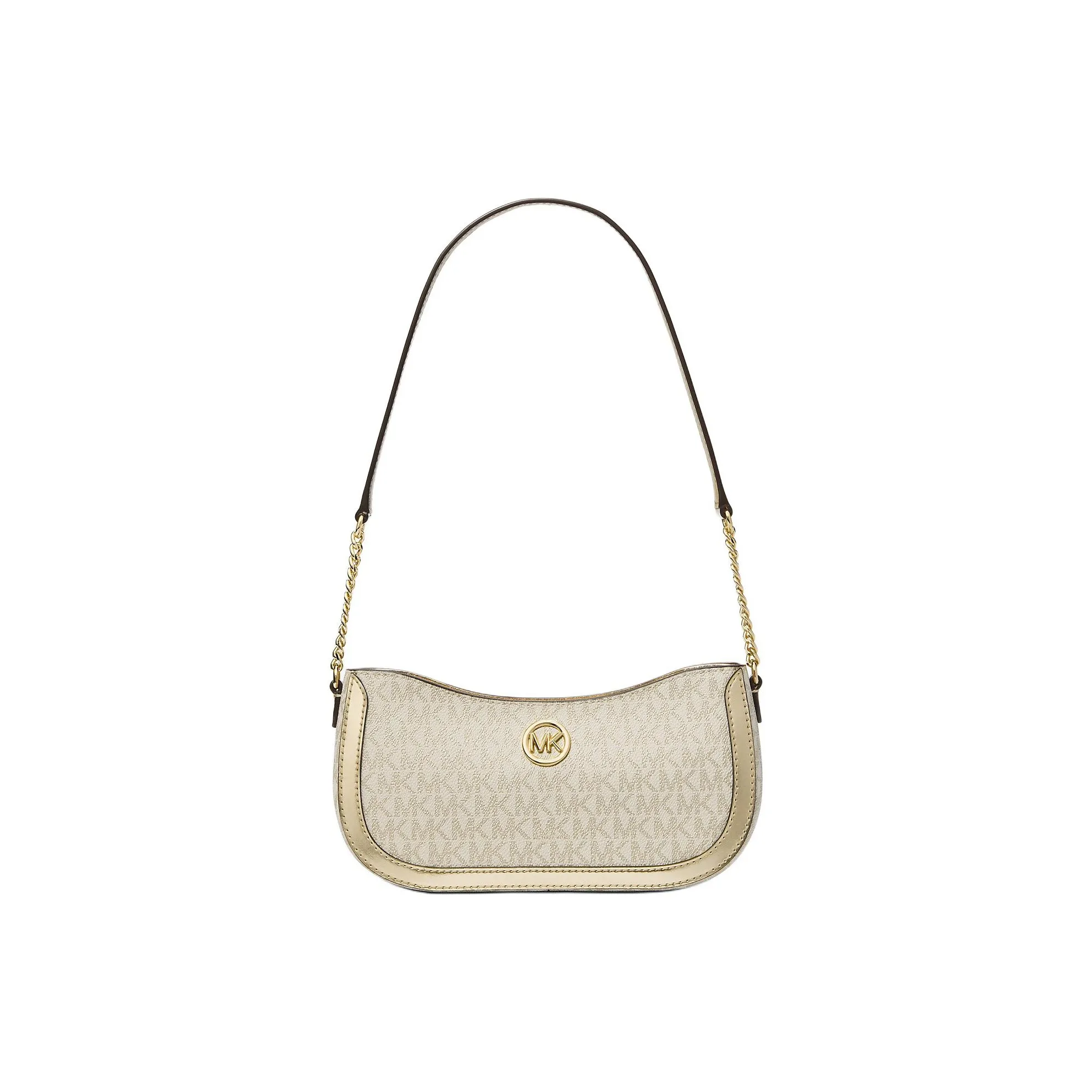 MICHAEL KORS Coated Canvas With Polyester Cotton And Polyurethane Clutch Handbag Shoulder Bag Small Size Women's Gold