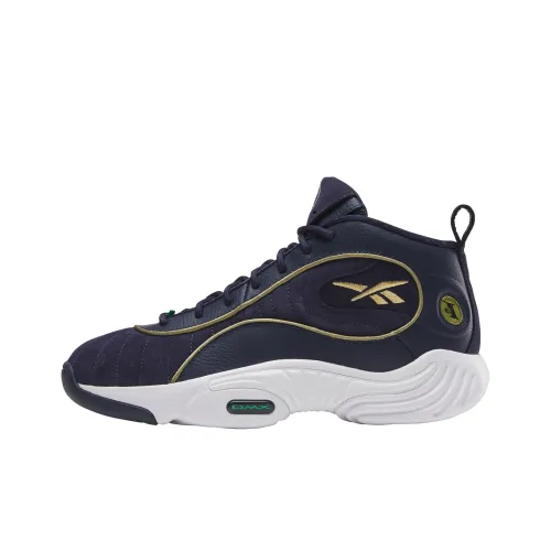 reebok Answer Винтажные баскетбольные кроссовки MID Топ Синий с Белым Lettering Унисекс