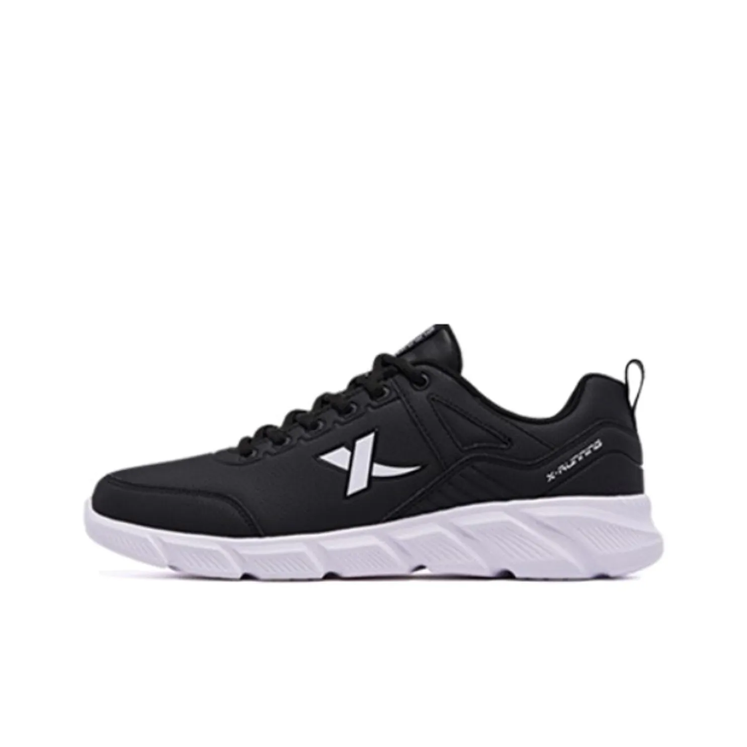 XTEP Cushioned Anti Slip Wear Resistant Water Resistant Lightweight Low Top Running Shoes Men's Black White