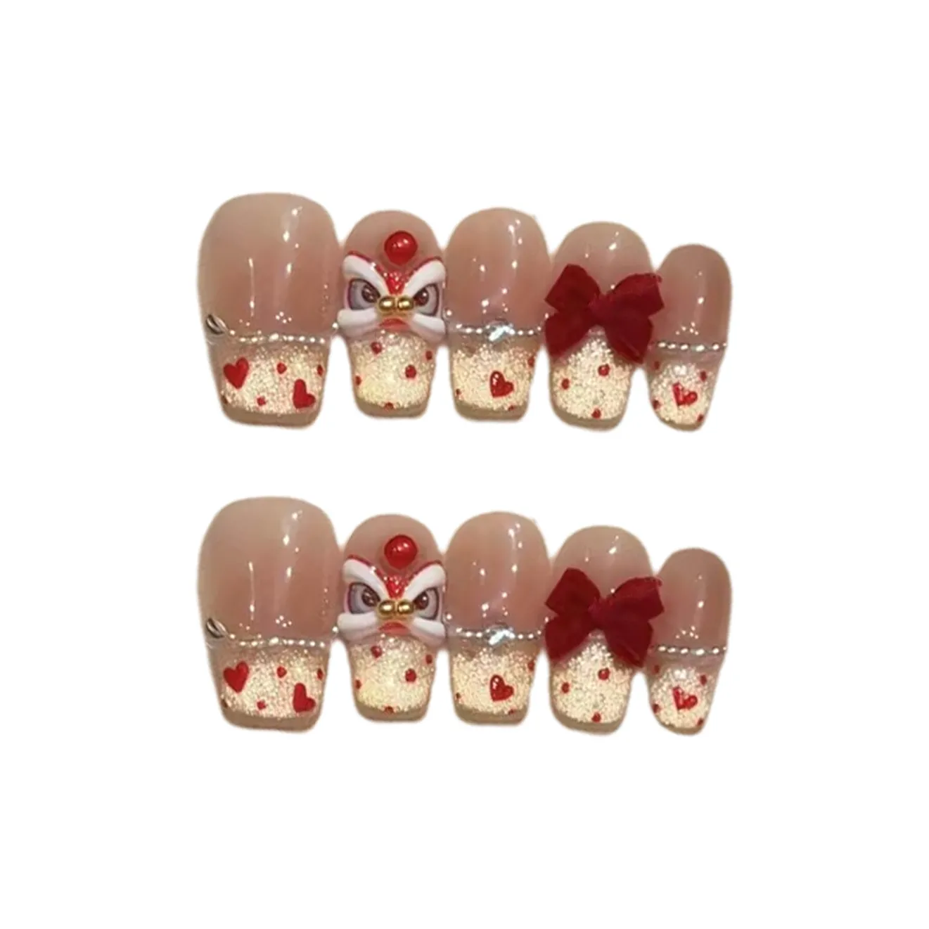 XIAMEIYU Xinyue Лев Осветляющий Бант Ручная Работа Nail Art 20 мм Искусственный Ногтевой Короткий ЛАДЬЕР Кошачий глаз