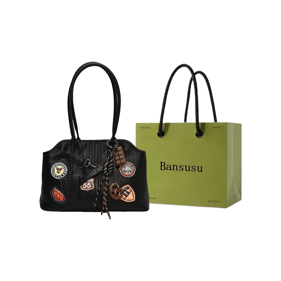 Bansusu ПУ (полиуретан) Сумка через плечо Женская Кофейная Черная