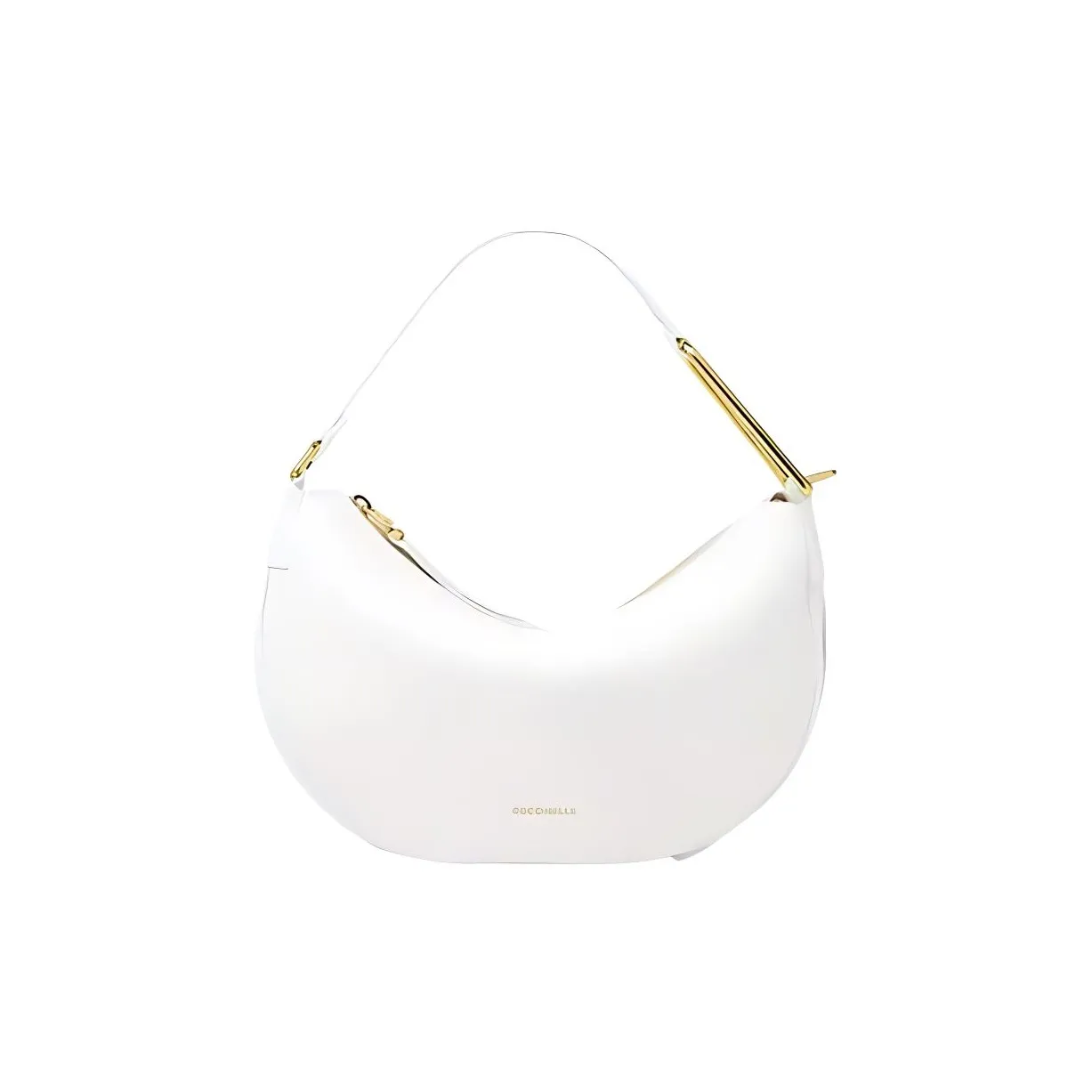COCCINELLE Cow Leather Crossbody Handbag Shoulder Bag Small Size Women's Coconut Milk White