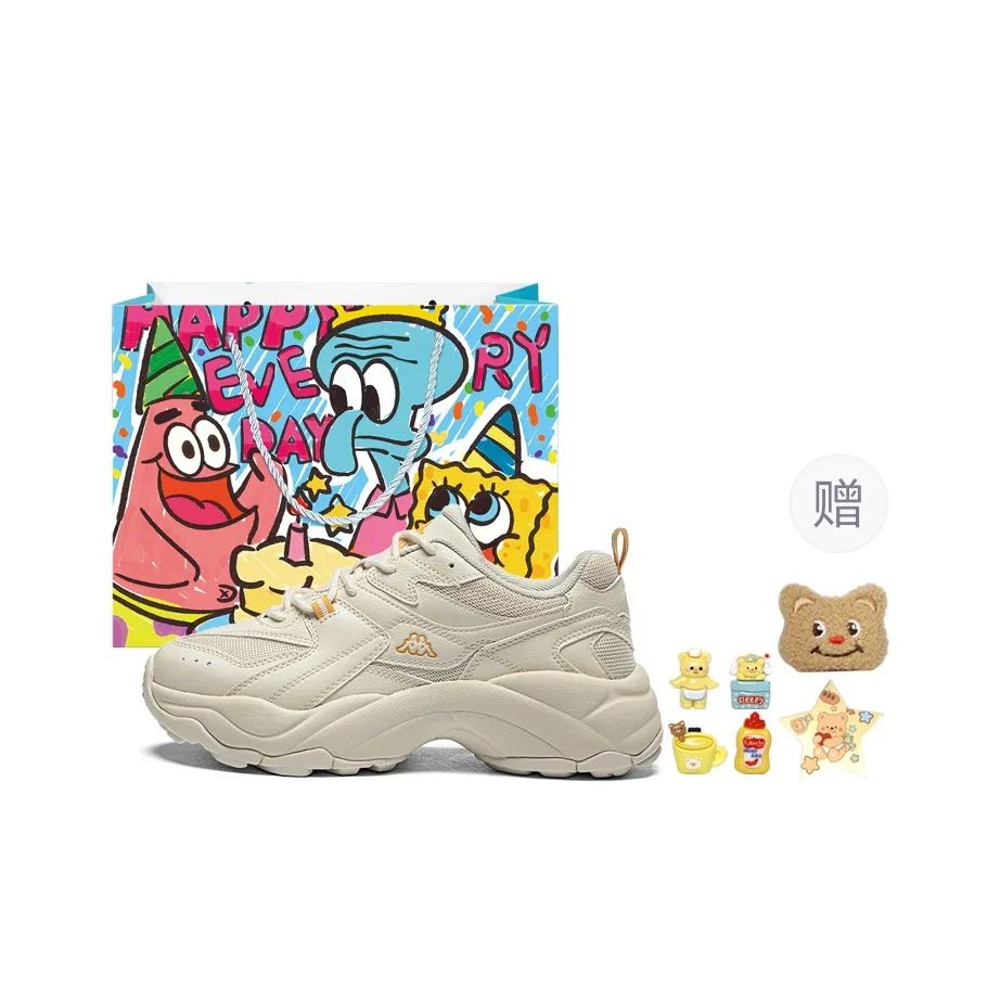 Kappa Chunky Sneakers Women's Low Top Beige Yellow