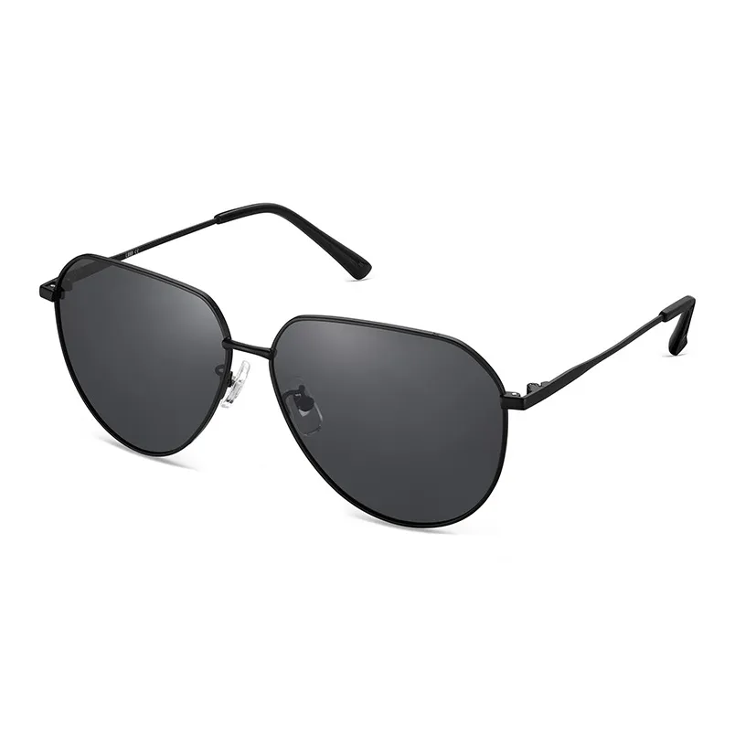 LOHO Alloy Aviator Driving Sunglasses For Travel And Fishing, Non Prescription Men's Black Gold Frame
