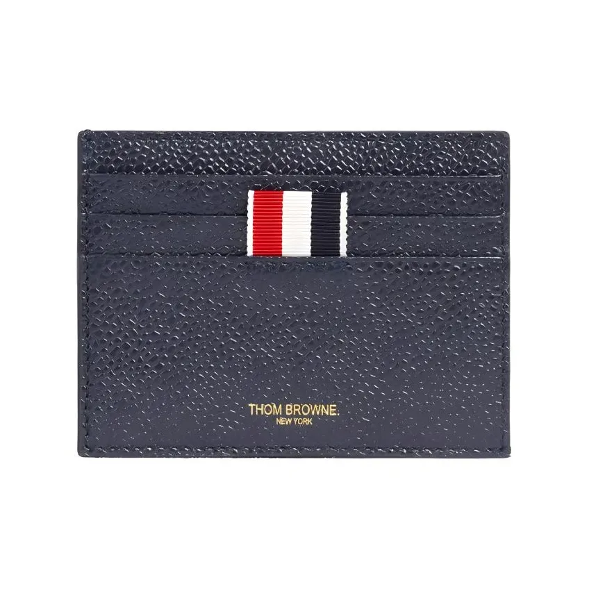THOM BROWNE· Pebble Texture Calfskin Wallet, Card Holder Men's Marine Blue