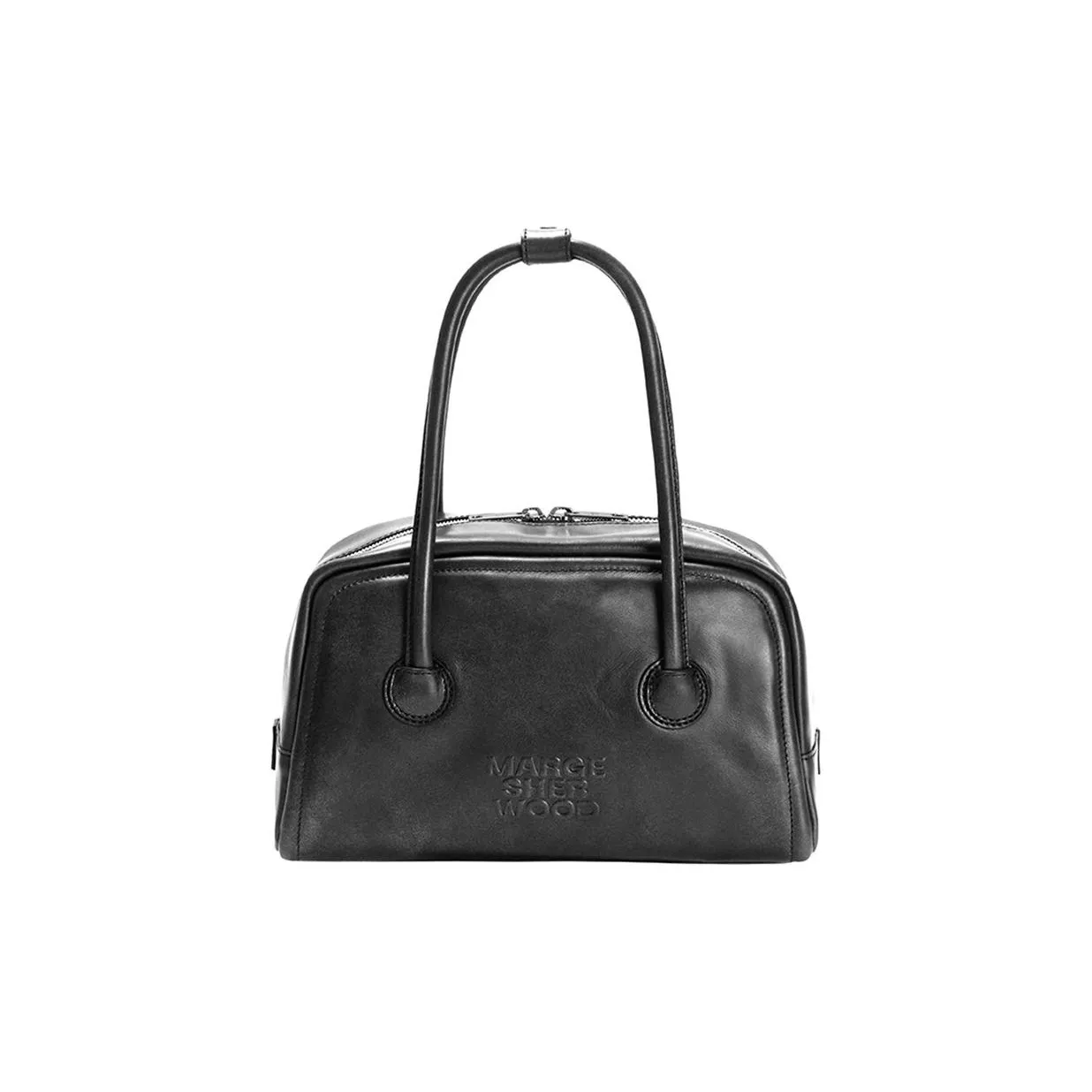 MARGE SHERWOOD Vegetable Tanned Lala Cow Leather Handbag Regular Women's Washed Black
