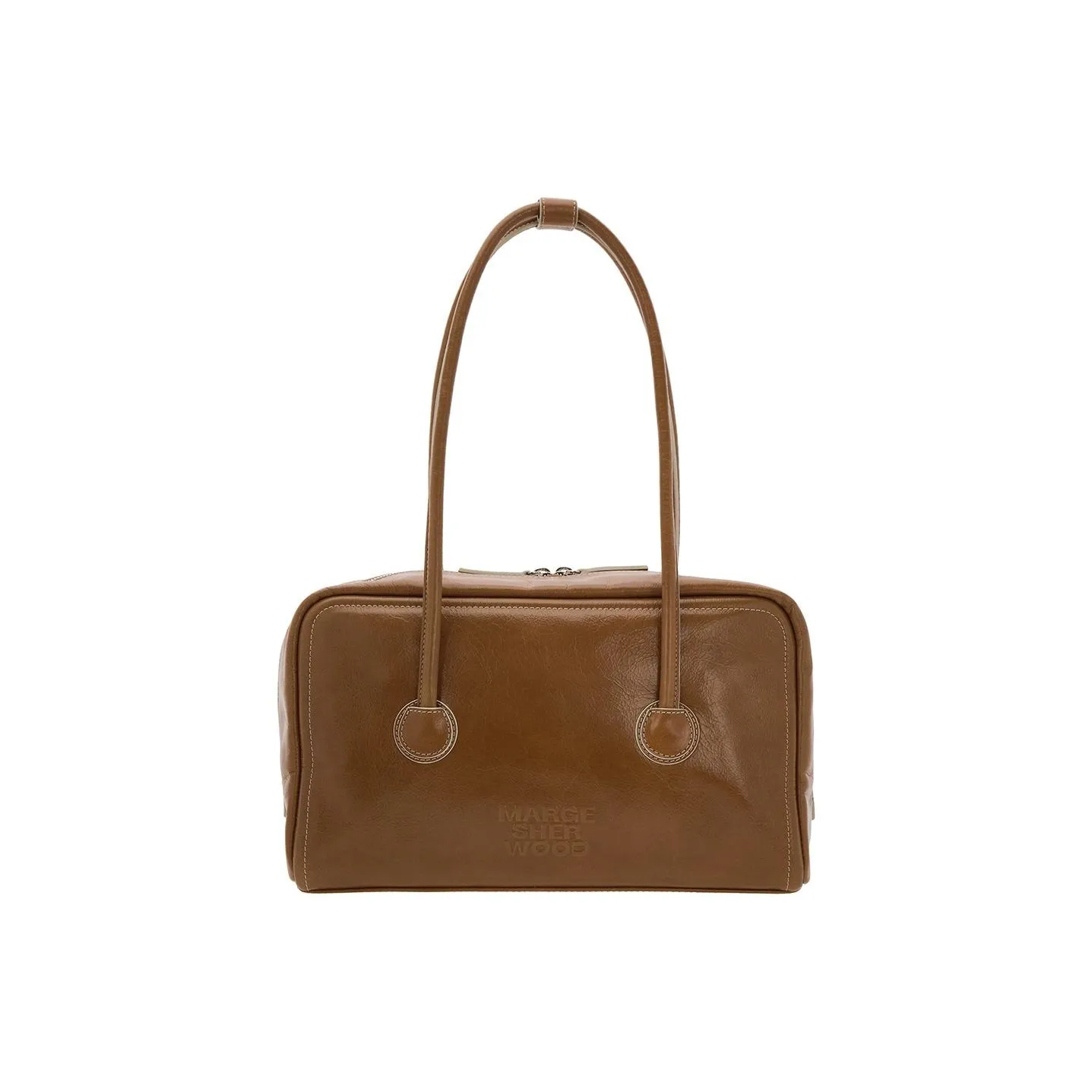 MARGE SHERWOOD Cow Leather Handbag Shoulder Bag Medium Size Women's Brown