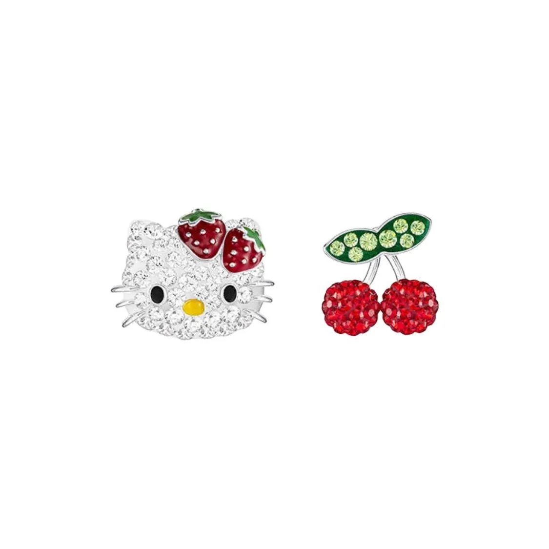 Swarovski Faux Crystal Stud Earrings Women's White Gold-Plated