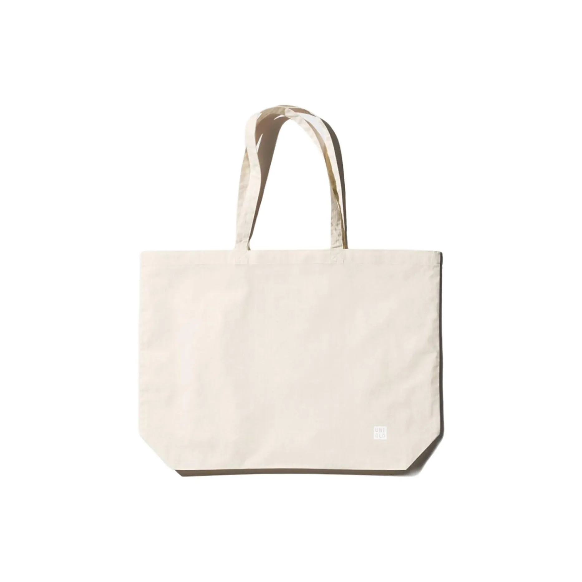 UNIQLO Cotton Handbag Shoulder Bag Large Size Unisex Ivory